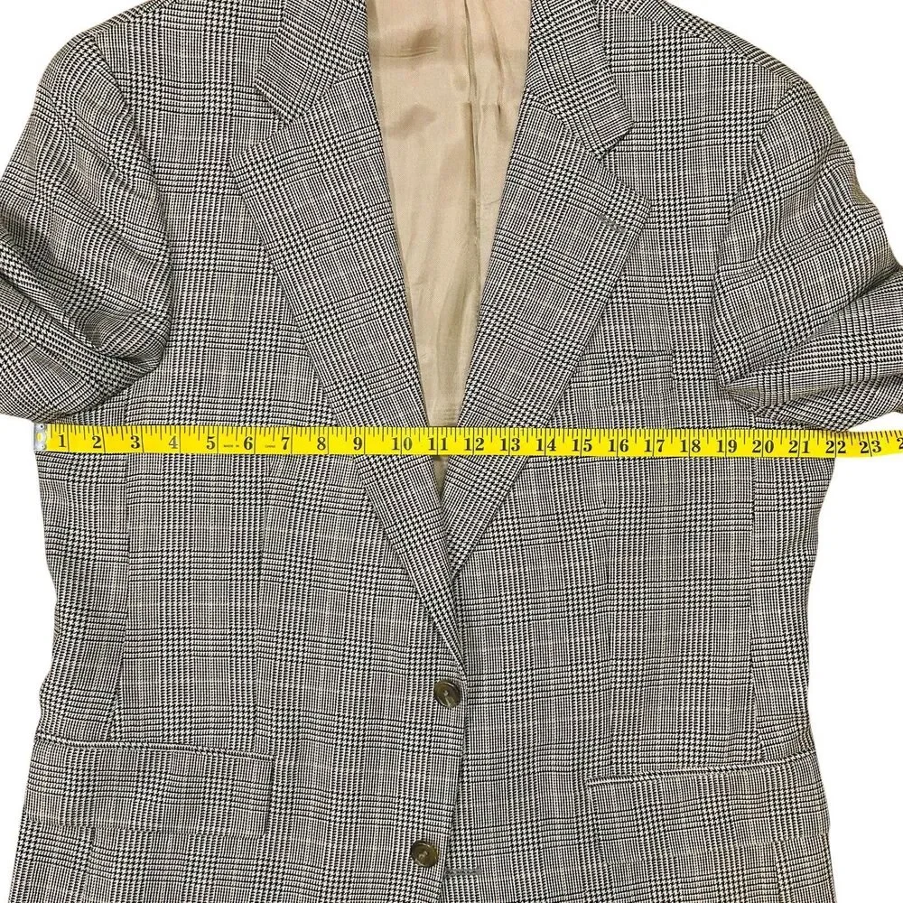 Vintage Chaps Ralph Lauren Sport Coat Men’s 42 T Wool Silk Glen Plaid Check